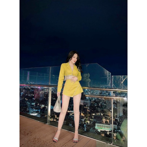 SET ÁO VEST KẾT DÂY XOÀN + CHÂN VÁY TÀ LỆCH