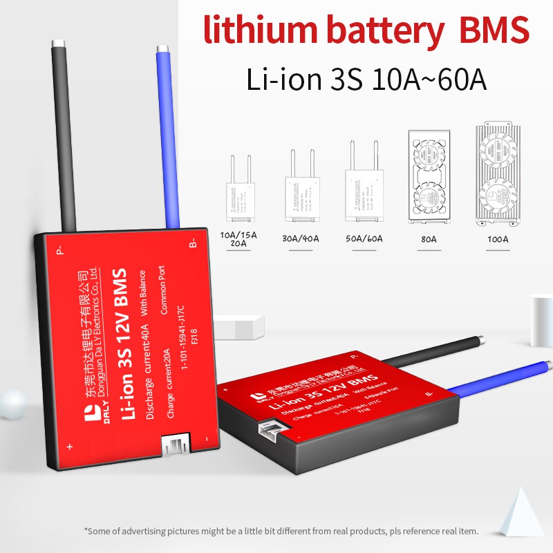 Bộ pin Li-ion bms 3s 12V 10A 15A 20A 30A 40A 50A 60A BMS 11.1V 12.6V 18650 gói pin lithium BMS với Phiên bản cân bằng dành cho xe đạp điện