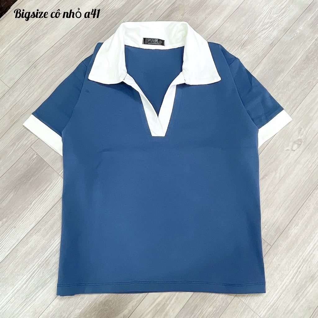 Áo Thun Cổ Bẻ Bigsize Áo Kiểu PoLo Nữ Chất Thun Borib Lên Phom Tôn Dáng Tôn Eo MÃ A41