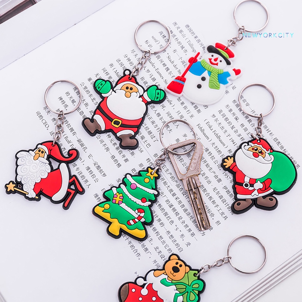 2 Móc Khóa Silicone Hình Ông Già Noel