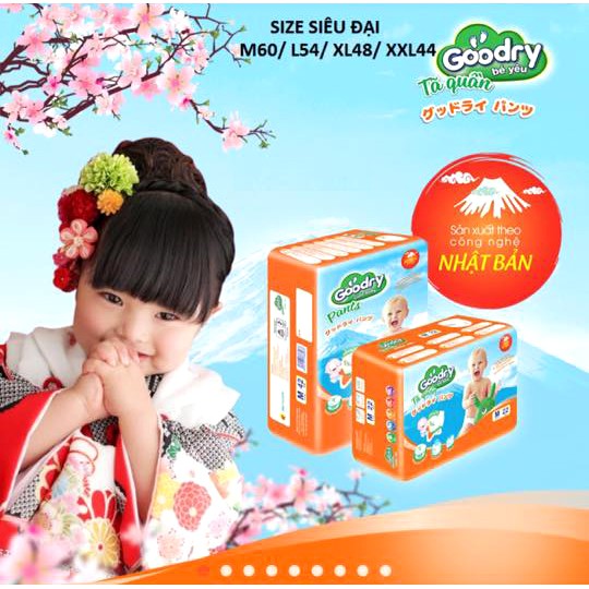 Tặng 8 quần cùng loại khi mua 1 bich Tã quầnGoodry:  M60/L54/Xl48/XXL44