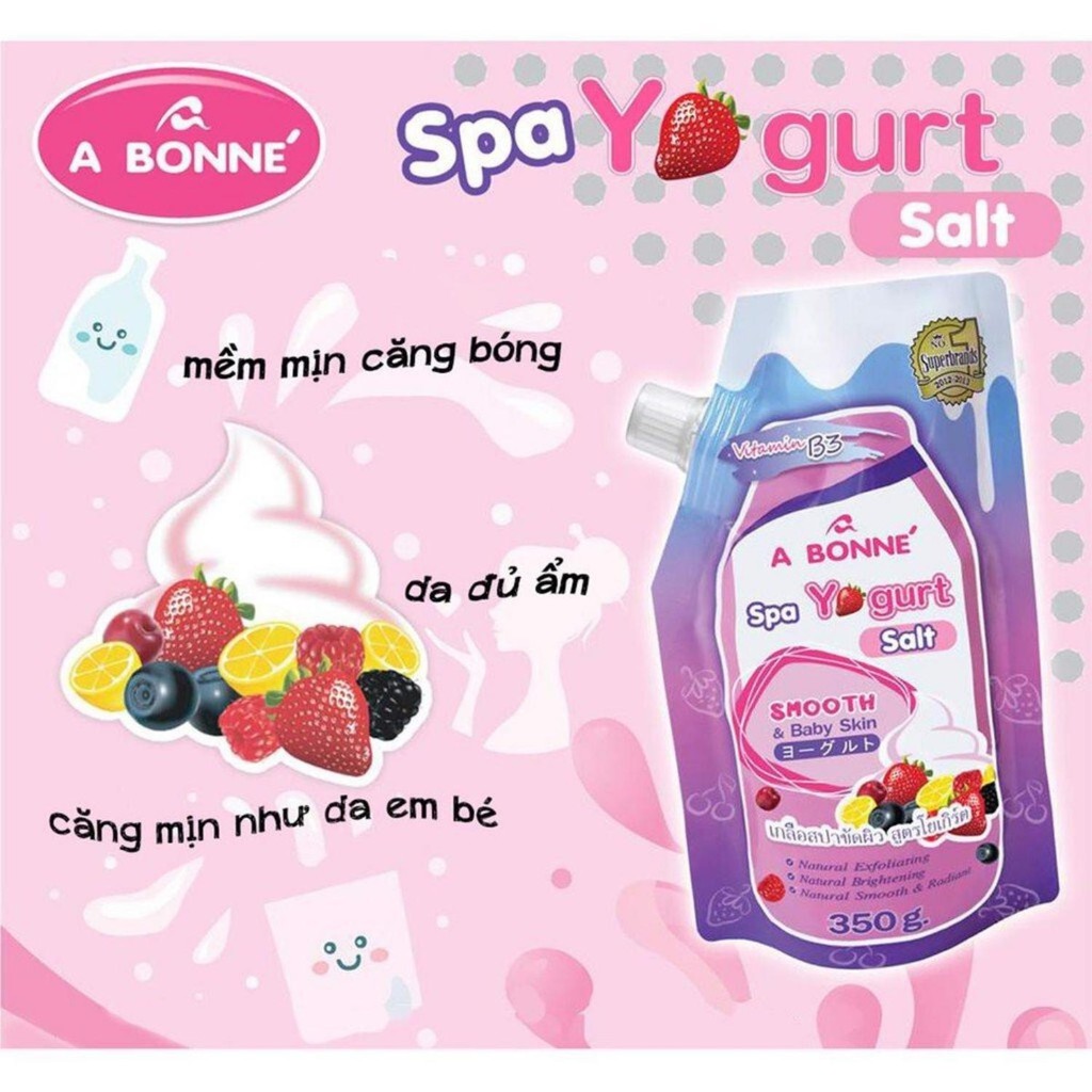 Muối Tắm Sữa Chua A Bonne Tẩy Tế Bào Chết Body Và Da Mặt Spa Yogurt Salt Thái Lan 350gr