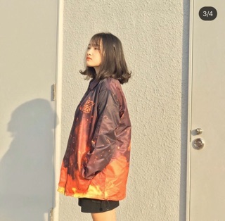 Áo khoác dù loang màu đỏ đen