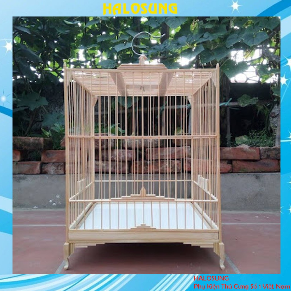 Khung Lồng Chim Halosung Lồng Chào Mào Tự Ráp Mẫu Báng Súng Chất Liệu Trúc, Tre Già Kèm Đủ Phụ Kiện LC94