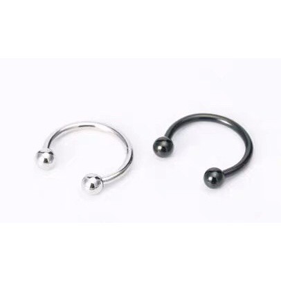 U-SHAPED EARRING khuyên tai titan chữ U 2 đầu bi vặn không gỉ không đen không dị ứng nam nữ unisex