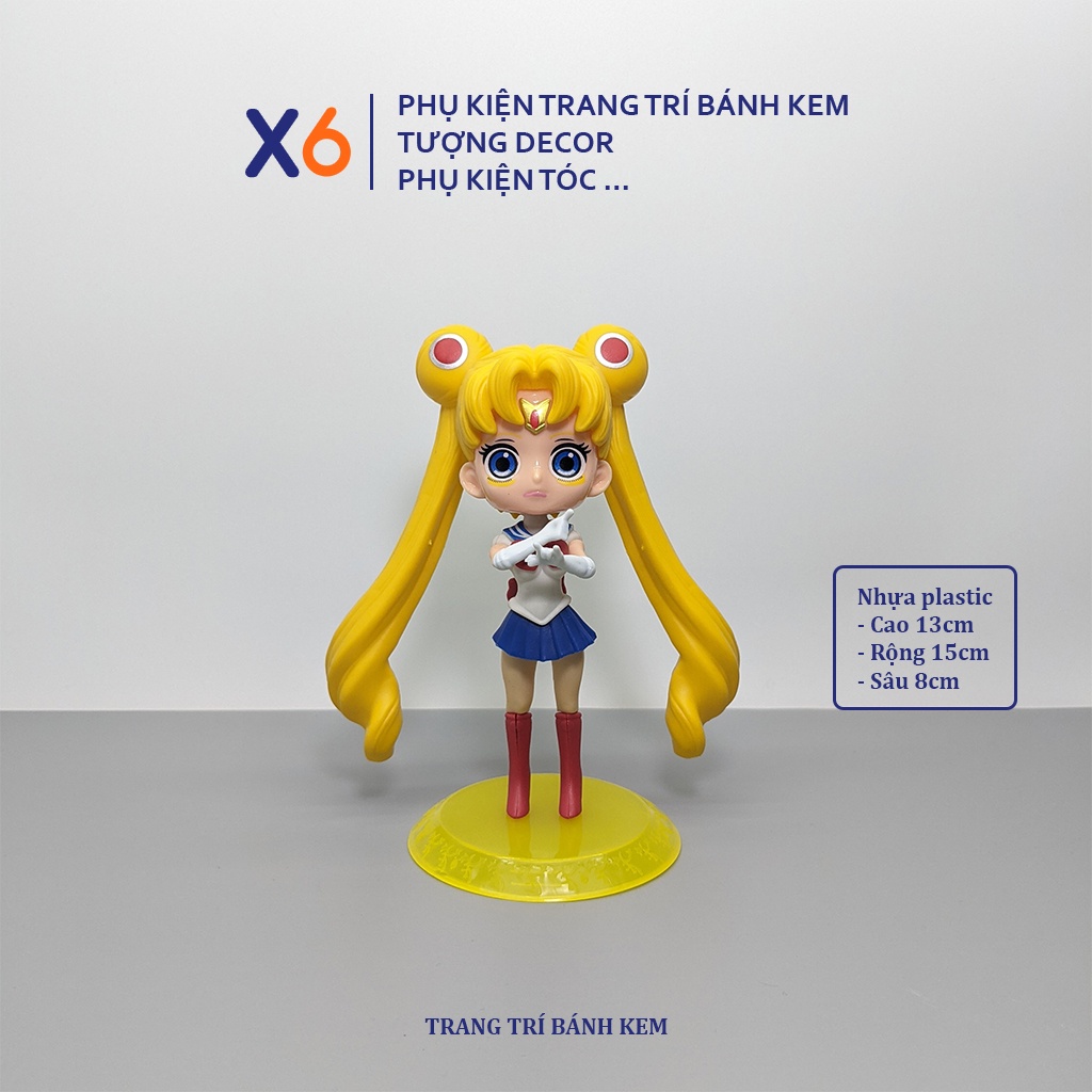 Thủy thủ mặt trăng nhựa nhẹ plastic trang trí bánh kem, phụ kiện trang trí bánh sinh nhật