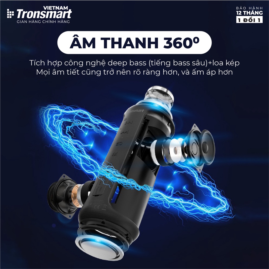 COMBO Loa Tronsmart T6 Plus và hộp đựng chống shock - Công suất 40W - Chống nước IPX6 Ghép đôi TWS - Hàng chính hãng