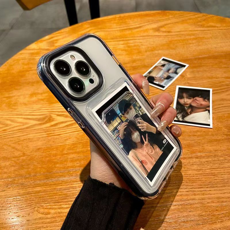 Ốp Điện Thoại TPU Mềm Kèm Ngăn Đựng Thẻ 3 Trong 1 Cho IPhone 14 Pro max 13 12 11 Pro Max Xr 8 7 Plus