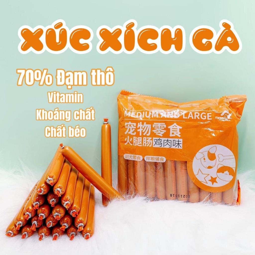 Xúc xích cho chó mèo thanh 15gr bổ sung dinh dưỡng - xúc xích thú cưng HERO Petshop