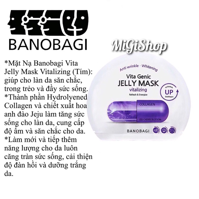 [Auth] Mặt Nạ Viên Thuốc Banobagi Vita Genic Jelly Mask Vitamin Up 30g