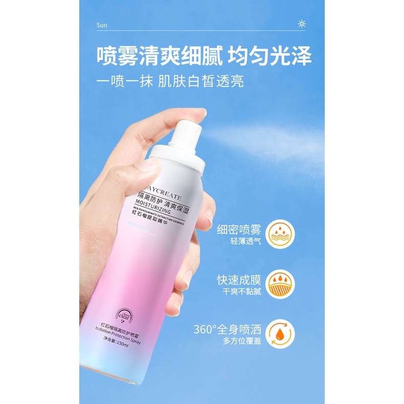 Xịt Chống Nắng Maycreate Kem chống nắng Trắng da toàn thân Nâng tone da Surica MC01