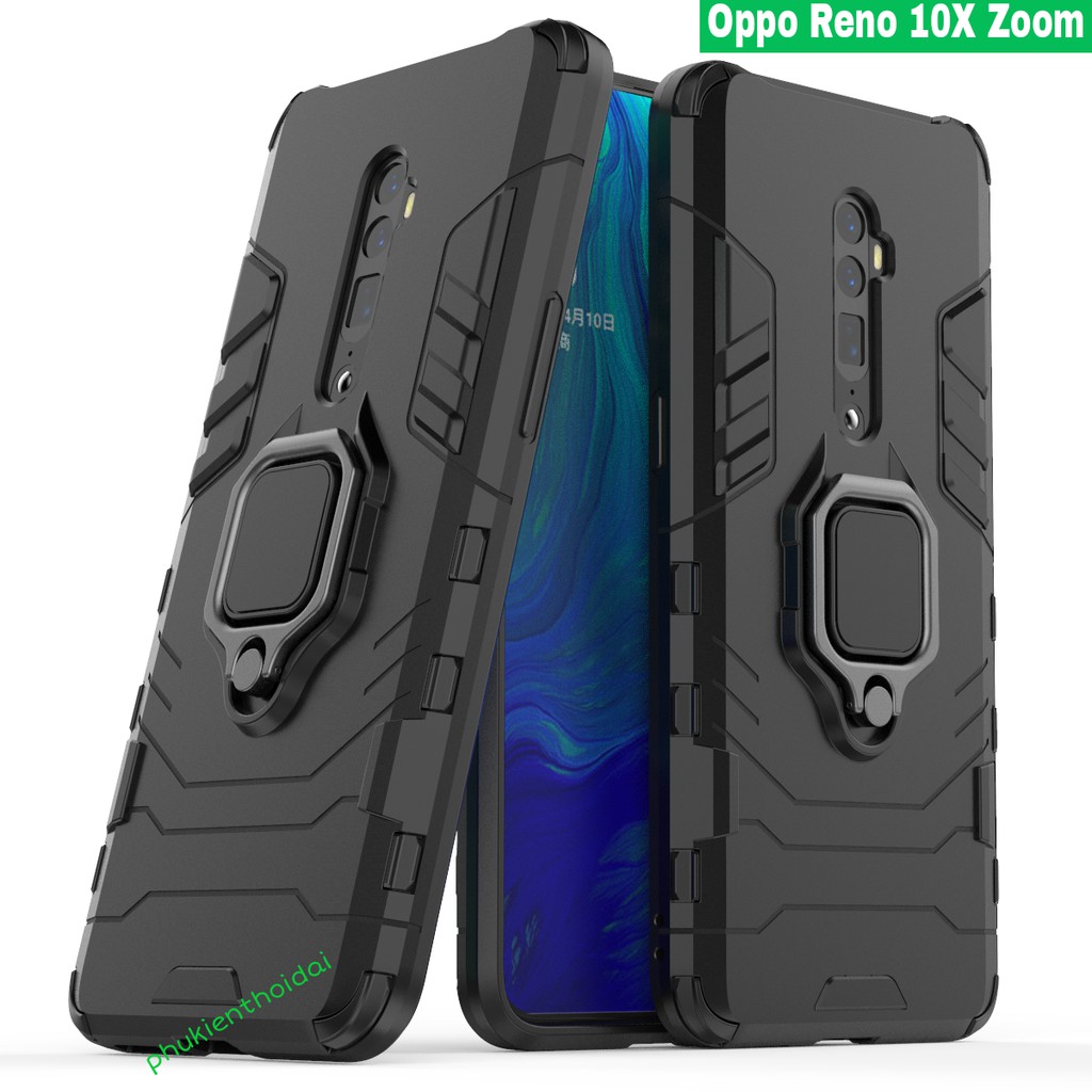 Ốp lưng Oppo Reno 10X Zoom Iron Man Iring chống sốc cao cấp giá đỡ xem phim