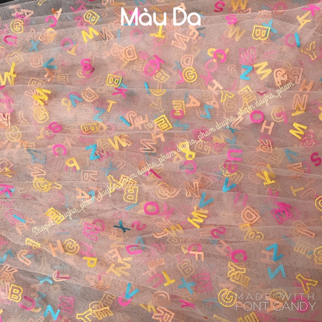 VẢI LƯỚI BẢNG CHỮ CÁI CUTE