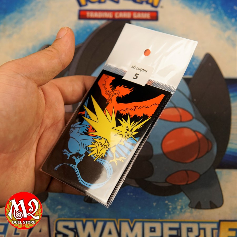Gói 05 cái bọc bài Standard size Sun & Moon Hidden Fates Moltres & Zapdos & Articuno Pokemon TCG - Nhập khẩu HOA KỲ USA