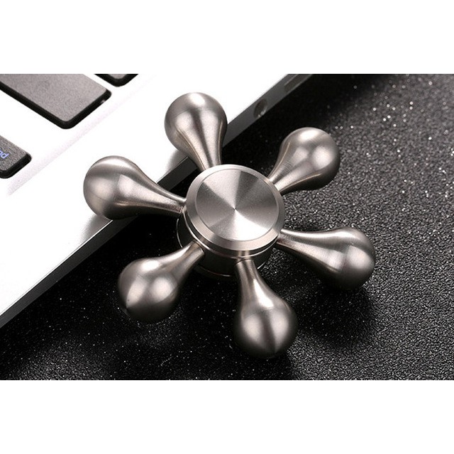 Con quay 6 cánh Fidget Spinner cao cấp không ma sát xả stress.