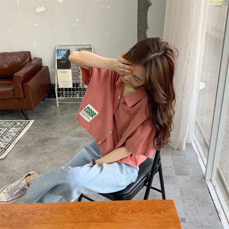 [SẴN] Áo sơ mi kiểu nữ tay lỡ Ulzzang Quảng Châu ASC35