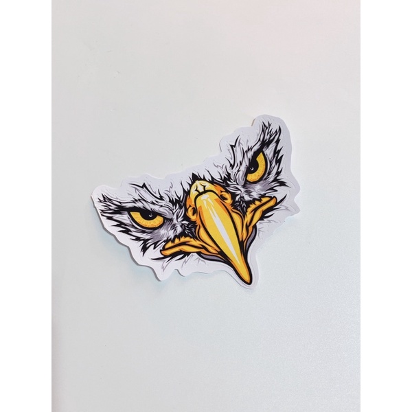 Decal tem hình mỏ chim ưng mắt giận dữ, tem kháng nước