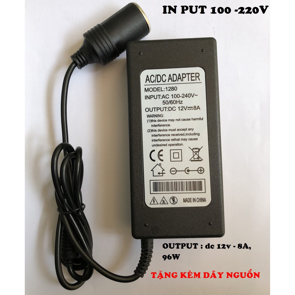 Adapter chuyển nguồn 100v-240v ra 12v 8A