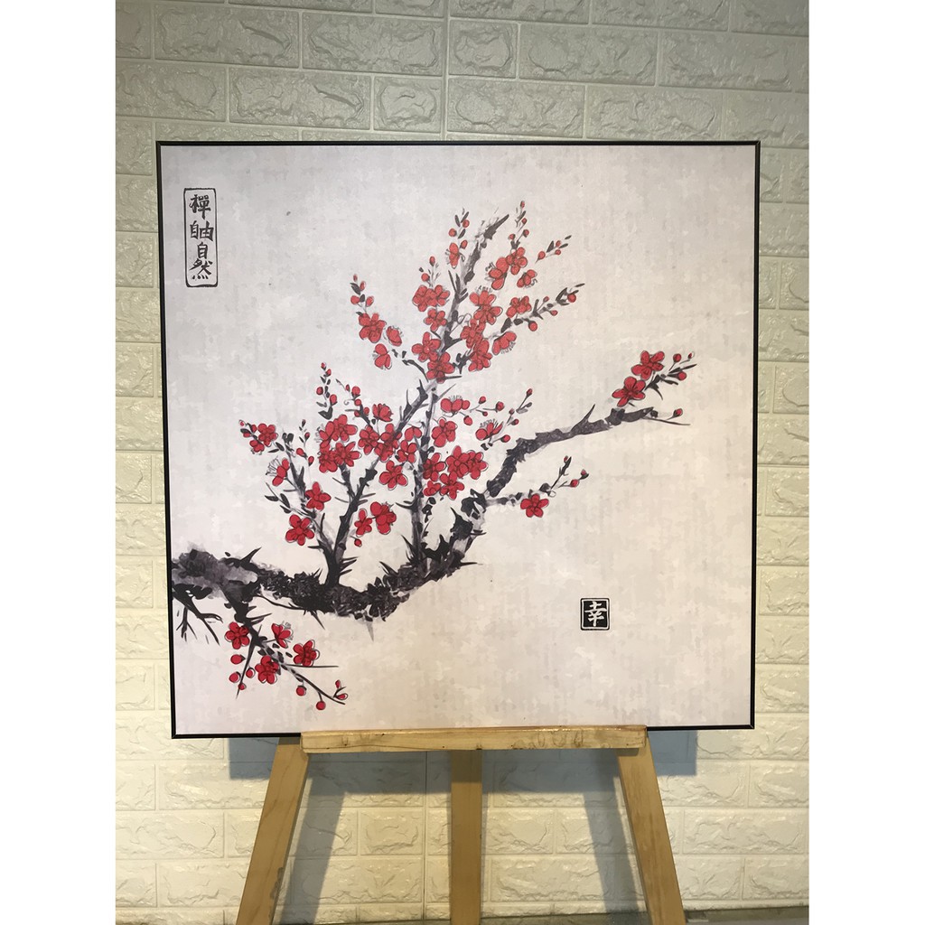 Tranh vải Canvas hoa đào