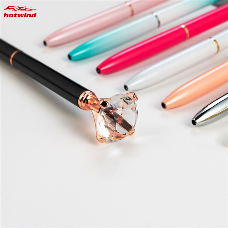 Bút bi thiết kế gắn viên kim cương pha lê giả thời trang cho trường học/văn phòng