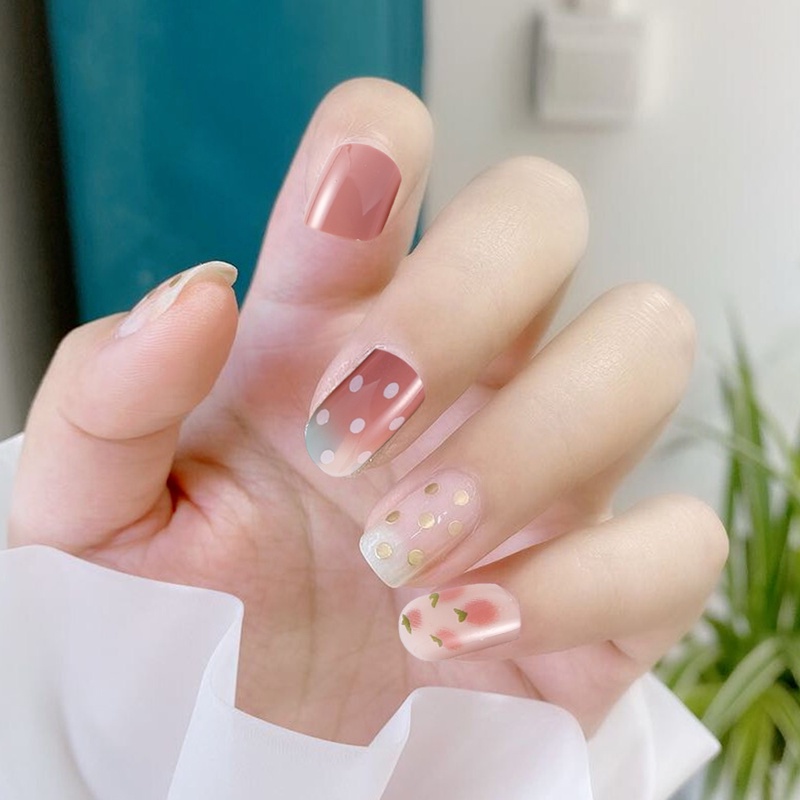 Set 24 Móng Tay Giả Bằng Acrylic Trong Suốt Nhiều Kích Cỡ Tùy Chọn Diy