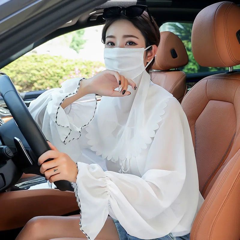 Áo Choàng Cổ Tay Dài Chống Tia Cực Tím Chống Nắng Thoáng Khí Dành Cho Nữ Khi Lái Xe