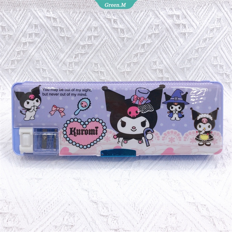 Sanrio Hộp Đựng Bút Hai Ngăn Họa Tiết Kuromi Nhồi Bông Dễ Thương Dùng Làm Quà Tặng Cho Bé Gái