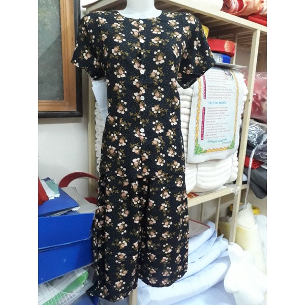 Bộ lanh hoa (quần lửng - áo cộc) dành cho người già