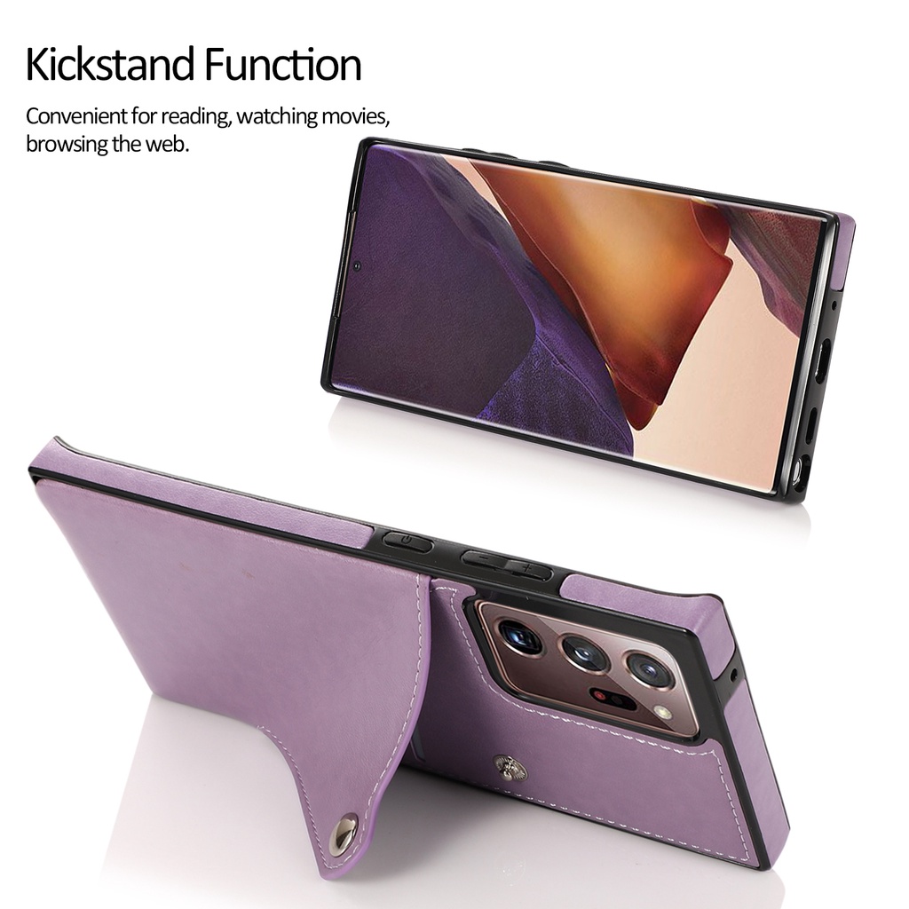 Bao Da PU Điện Thoại Nắp Lật Nam Châm Kiêm Ví Đựng Thẻ Samsung Galaxy Note 8 / Note 9 / Note 10 / Note 10 Plus / Note 20 / Note 20 Ultra Vỏ