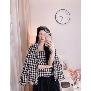 Set dạ tweed kẻ caro