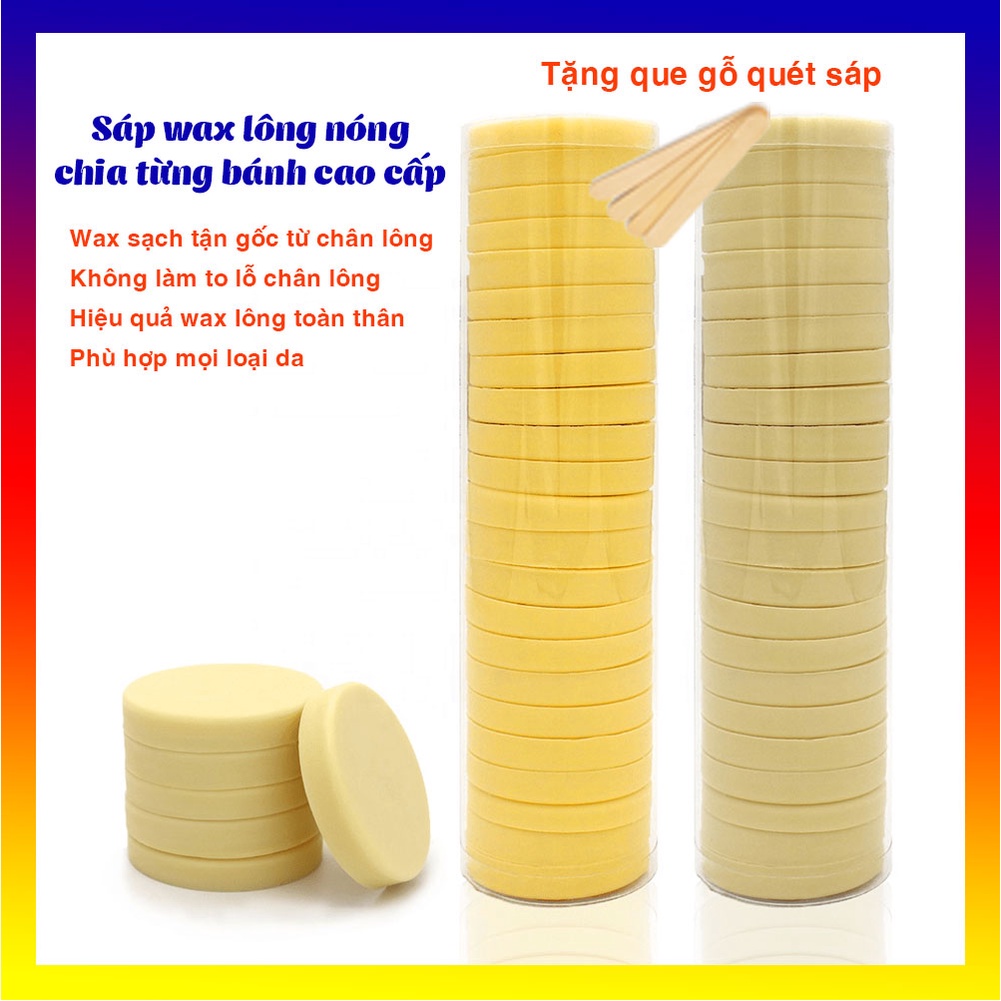 [500G]Sáp wax tẩy lông hard wax dạng bánh PREMIUM -Tặng 10 que gỗ-Chuyên wax tẩy lông nách, lông chân tay, lông vùng kín