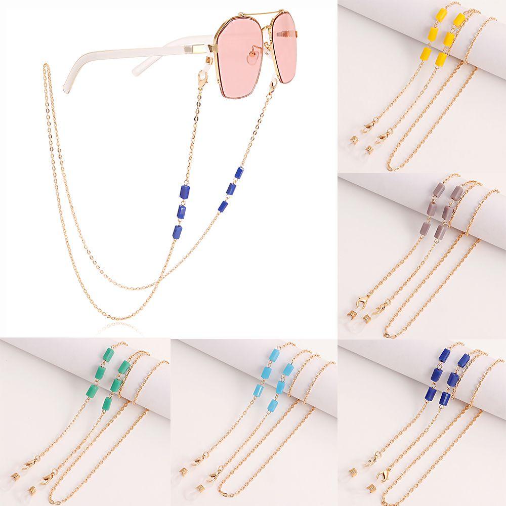 Vòng cổ Nối Dài Mắt Kính Mặt Vuông Bằng Resin