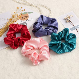 Cột tóc Scrunchies vải phi bóng nhiều màu