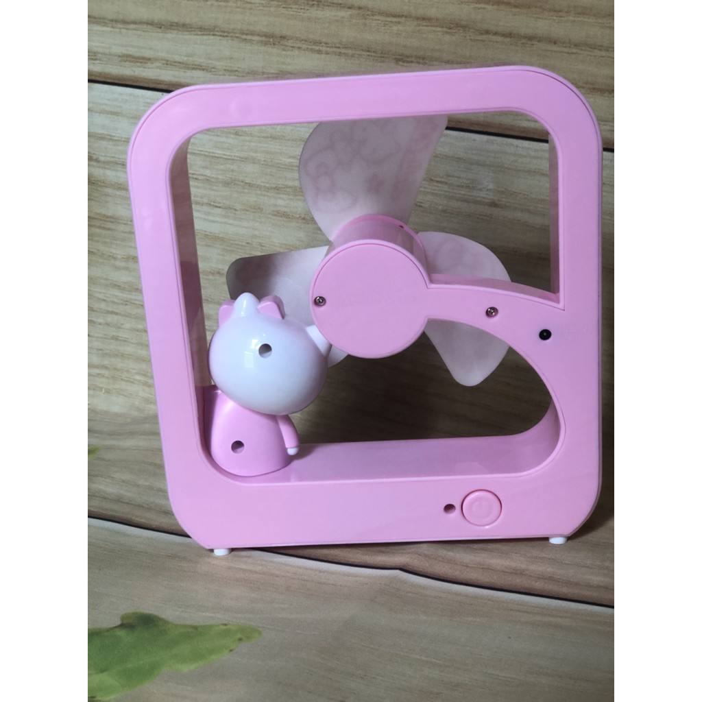 Quạt tích điện mini để bàn hello kitty