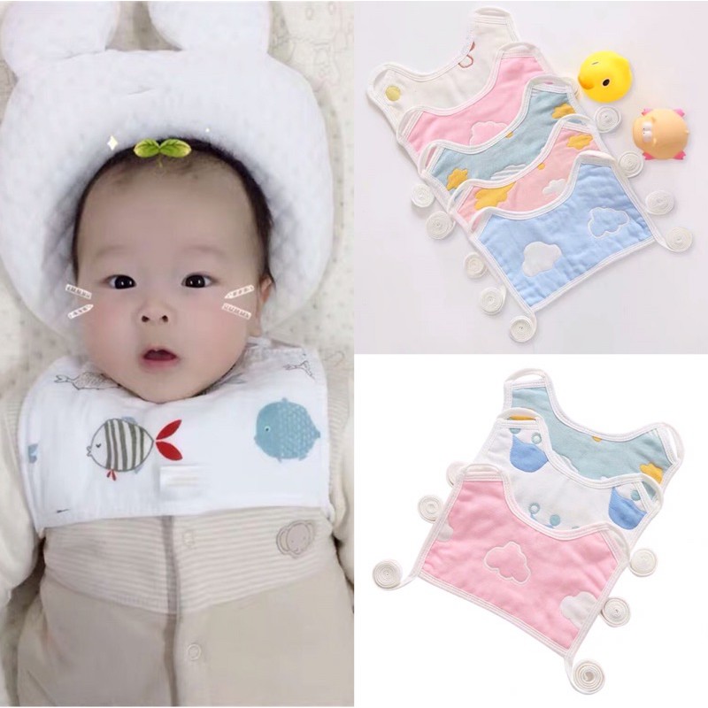 Bonstore yếm dãi chống giằng cho bé sơ sinh cotton