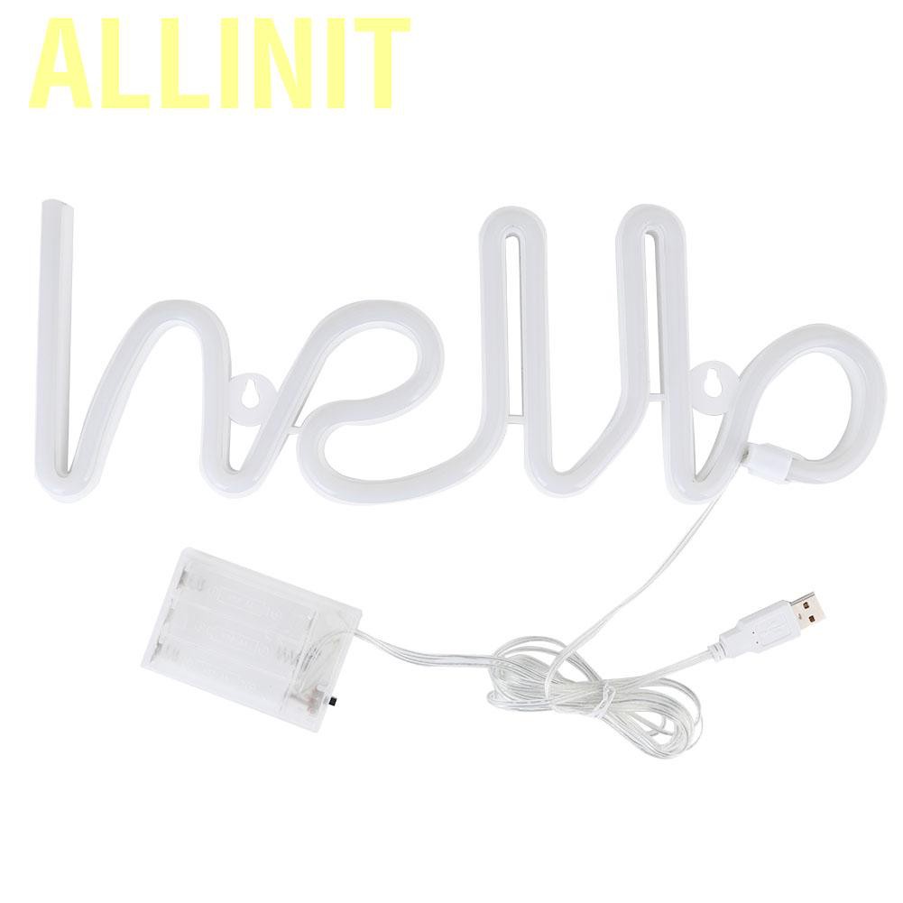 Allinit Unique Hello English Letter Shape LED Light Decorative for Proposal Birthday Party Home