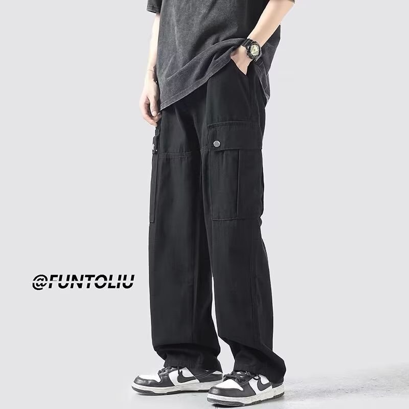 Quần túi hộp kaki HATTON GUTTO dáng dài thiết ống rộng chất vải đẹp không xù lông cho nam