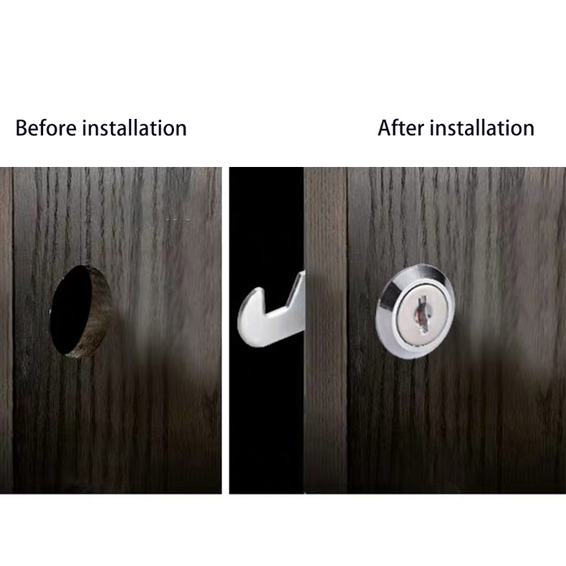 Ổ Khóa Ngăn Kéo Tủ Bằng Hợp Kim Kẽm Hình Trụ Kèm 2 Chìa Khóa An Toàn