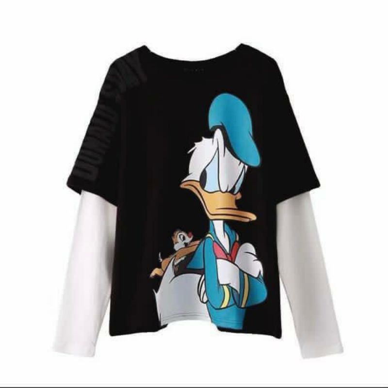 Donald Duck Áo Sweater In Hình Mặt Nạ Donald 2 Tông Độc Đáo Cá Tính