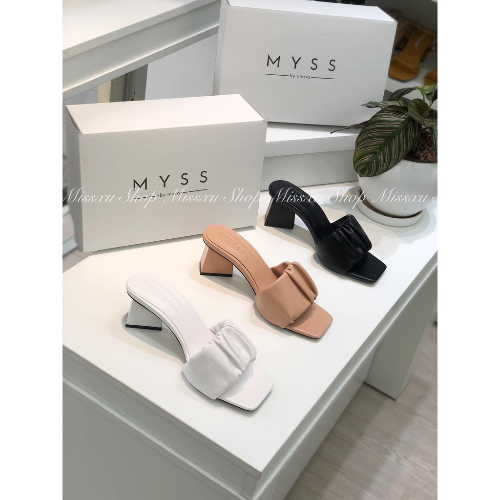 Giày sục nữ ngang quai nhún gót tam giác 5cm thời trang MYSS - SU53
