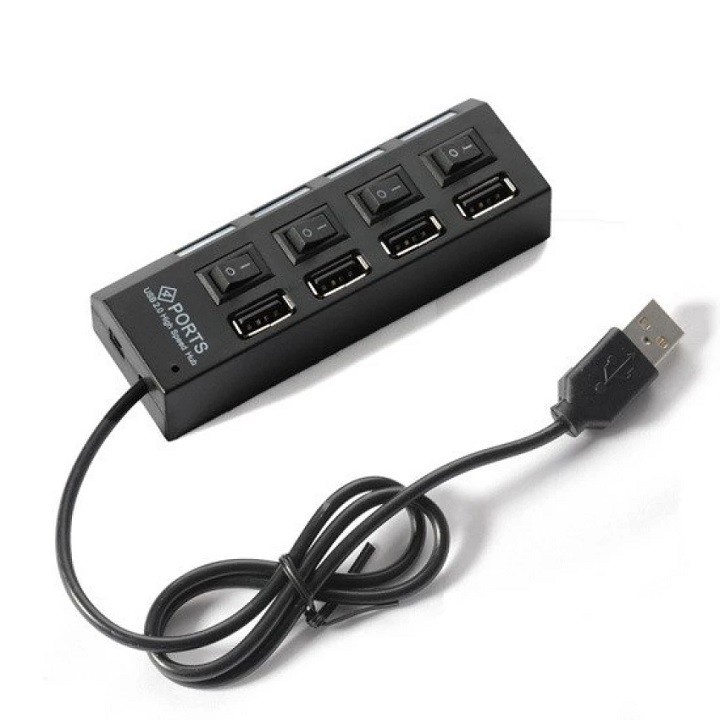HUD USB 4 PORT CÓ CÔNG TẤC NHIỀU MÀU