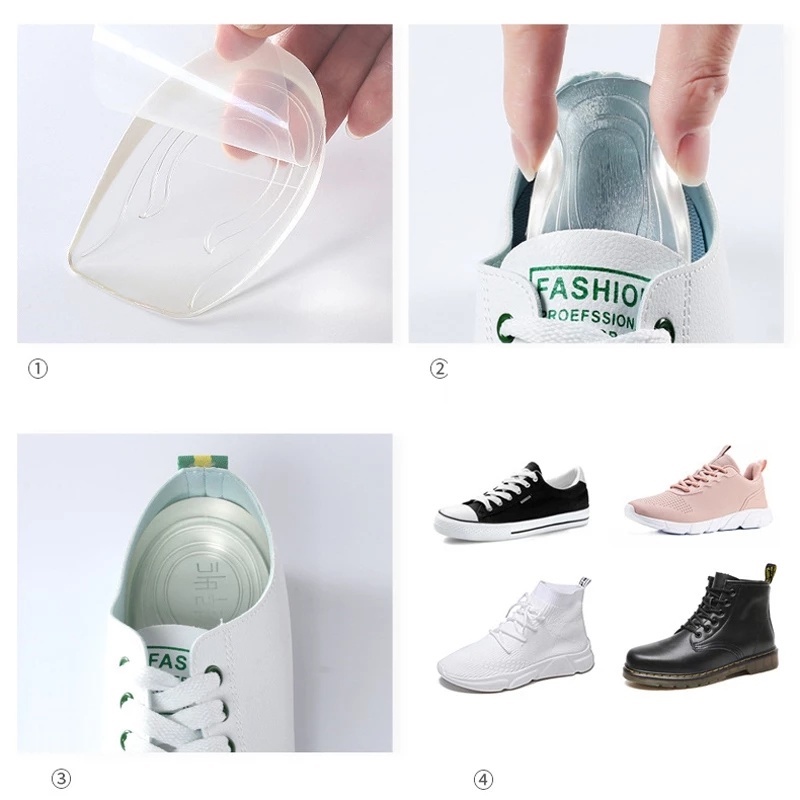 2 Đệm lót giày tăng chiều cao bằng nhựa mềm vô hình cho nam nữ