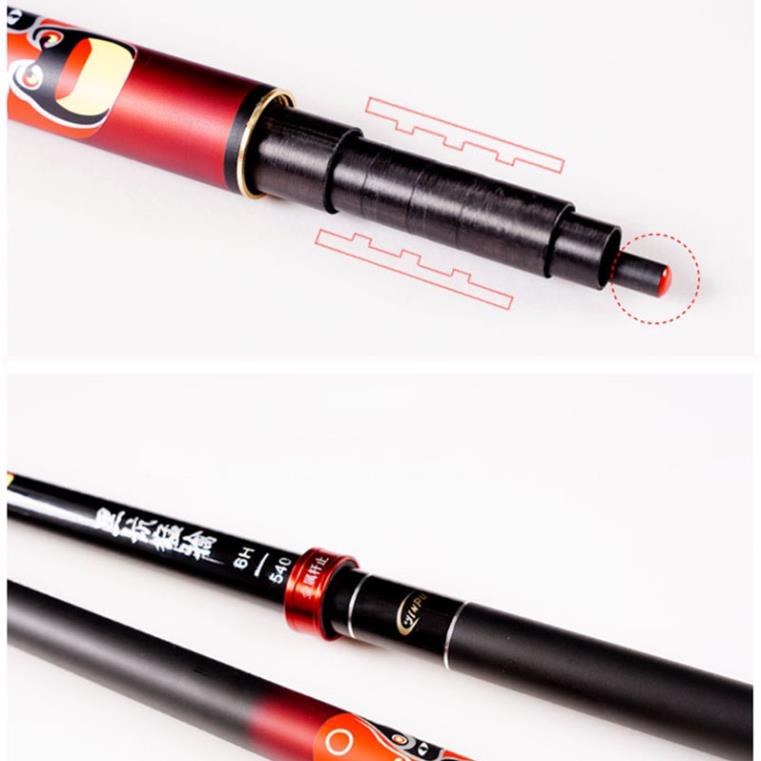 Cần câu tay cao cấp Quỷ vương 6H chất liệu carbon hoa văn sắc nét CD13 _ Đồ câu Phía bắc