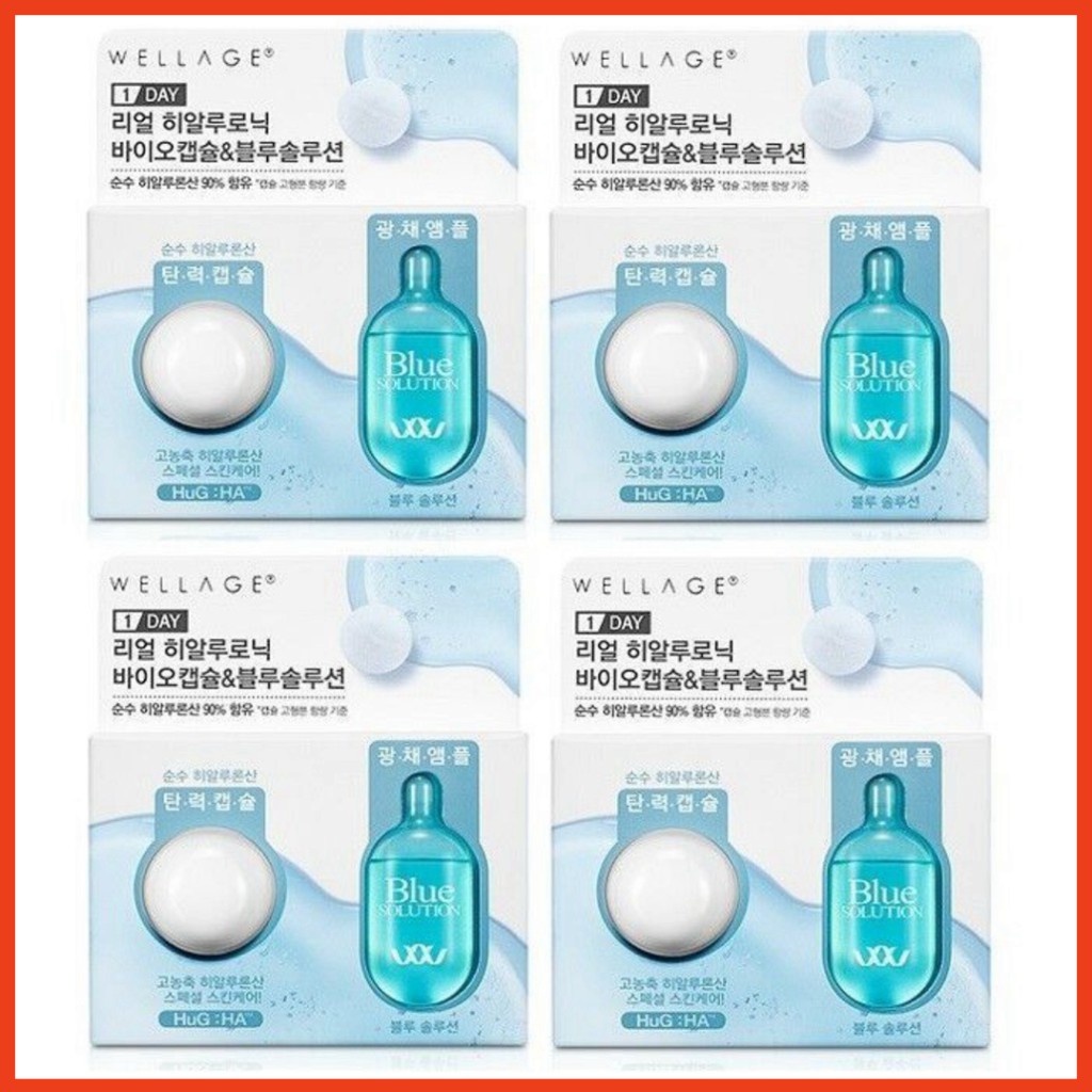 [CHÍNH HÃNG] [ Gift ] Wellage Viên Cấp Nước Bio Capsule &amp; Blue Solution 10ml