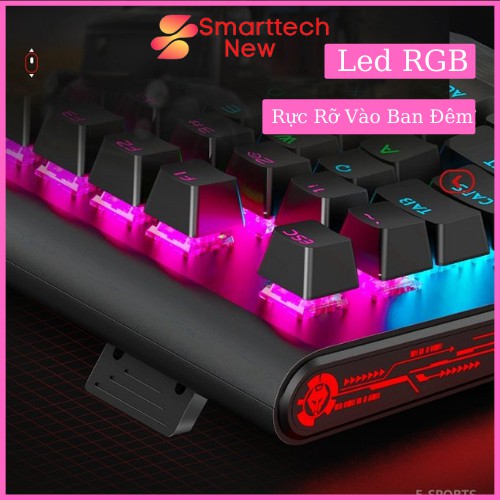 Bàn Phím Cơ Gaming Cao Cấp K1000 FULL LED RGB, Bàn Phím Máy Tính Có Dây Blue Switch Gõ Cực Đã Cho Laptop, PC Có Kê Tay