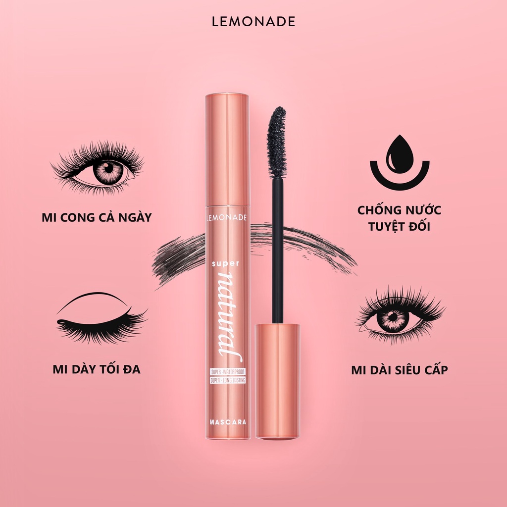 Combo Lemonade Bảng phấn mắt Aesthetic Eyeshadow Palette 20.8g và Chuốt mi SuperNatural Mascara 7.5g