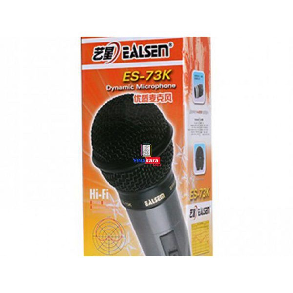 Micro karaoke EALSEM ES-73K, có dây kiểu dáng gọn nhẹ, cầm vừa tay và cảm giác chắc chắn, tay nhôm, dây dài 5 mét