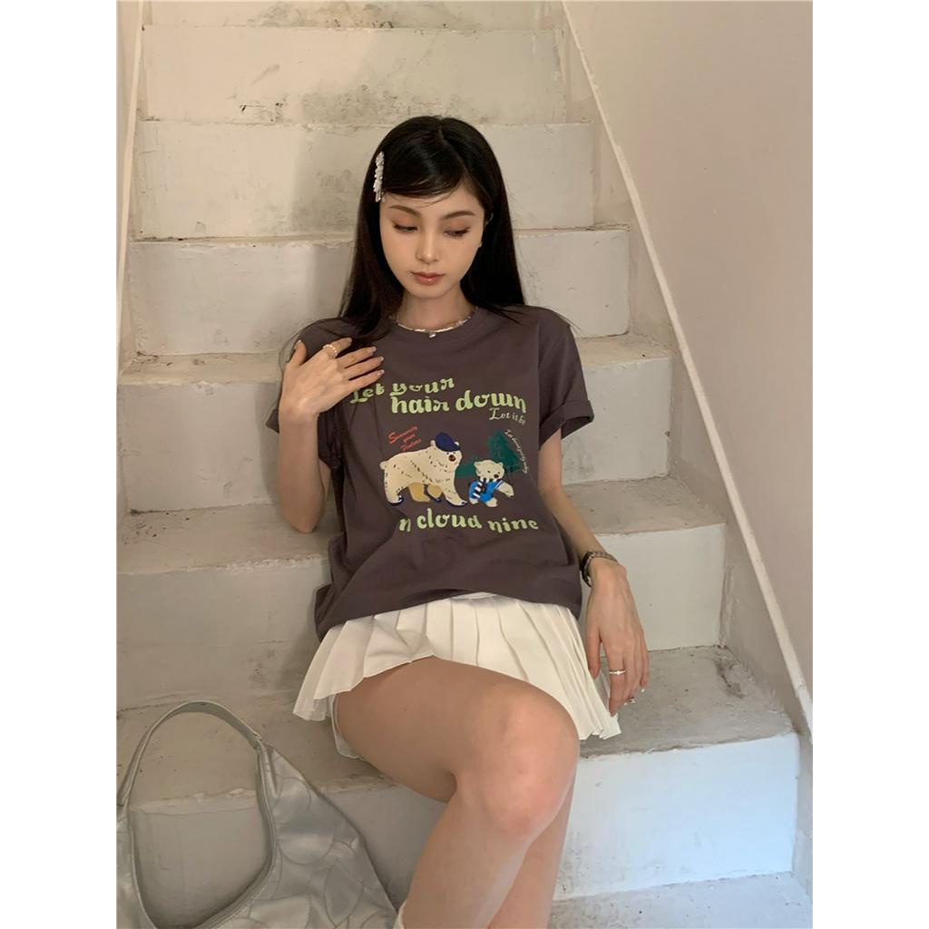 61660 Áo Thun Nữ Cổ Tròn In Hình