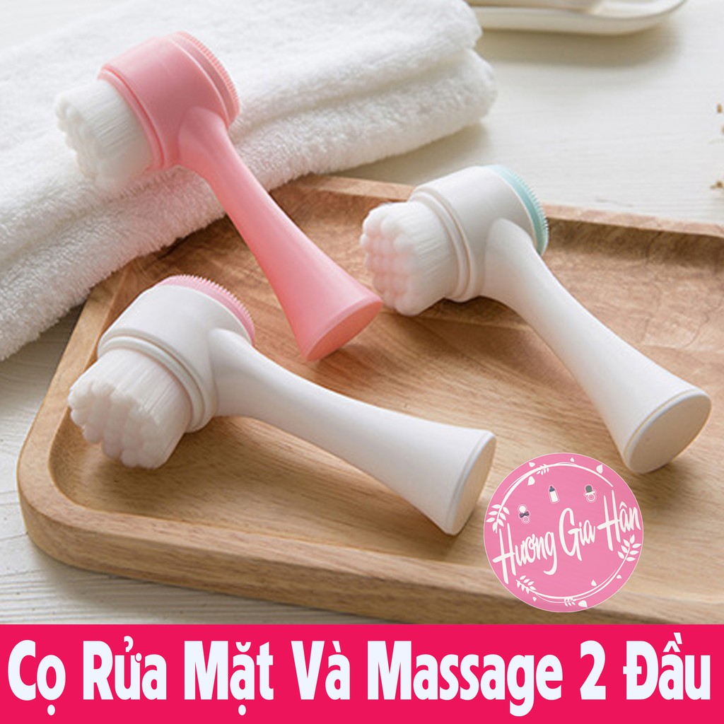 Cọ Rửa Mặt Và Massage 2 Đầu Có Tay Cầm - goodbaby, luvamo, hanhdecal, shop mẹ xôi