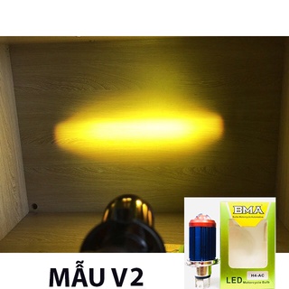 Đèn Pha Led H4 Bi Cầu Mini 2 Màu Pha Trắng Cốt Vàng Siêu Sáng (Phiên Bản Cao Cấp 2021)